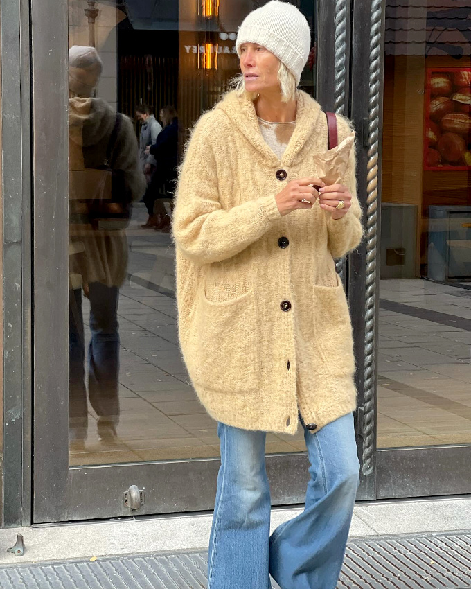 Maxi gilet + jean pattes d'eph' = le bon mix