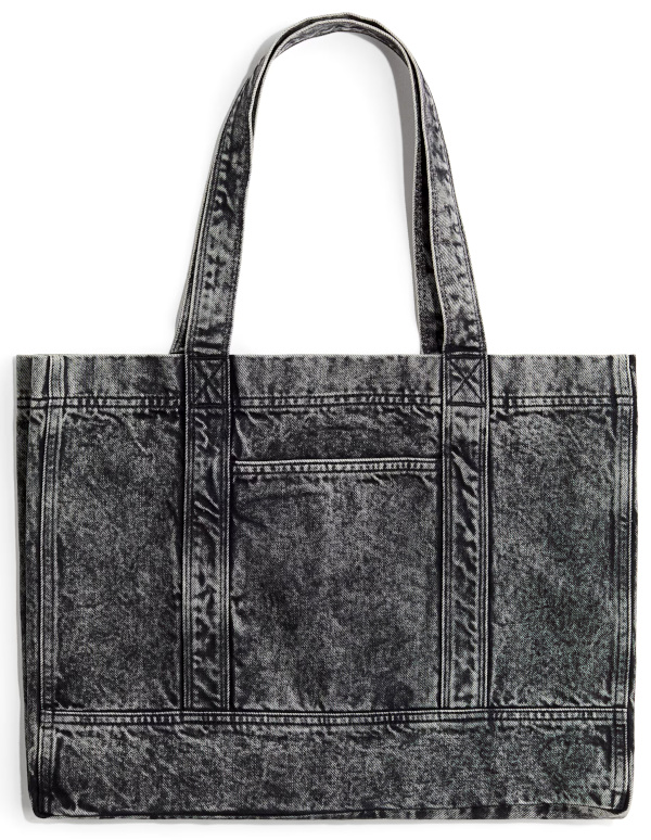 SAC SHOPPING EN DENIM À L'ASPECT DÉLAVÉ