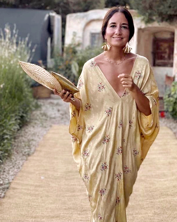 Robe jaune de soirée