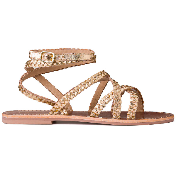 Sandales tresses en cuir