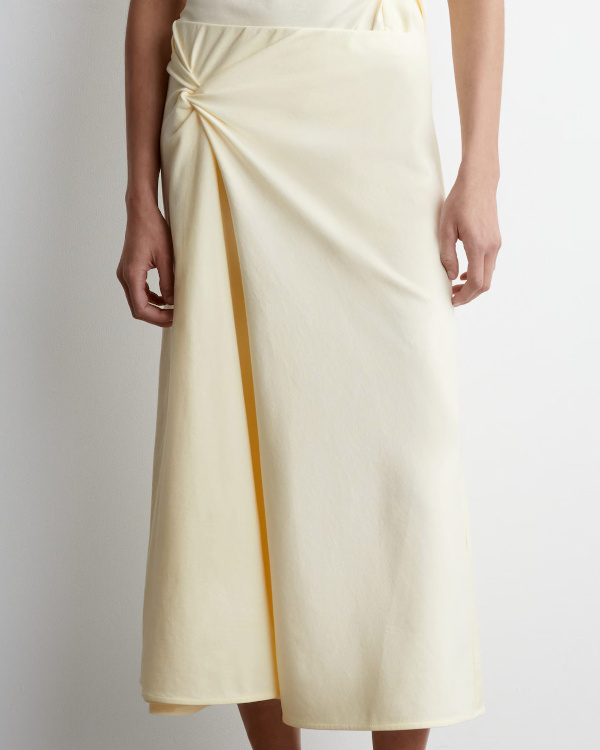JUPE MIDI  DTAIL TORSAD jaune