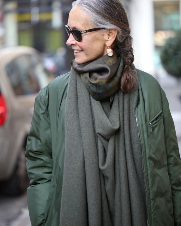 Veste verte + charpe