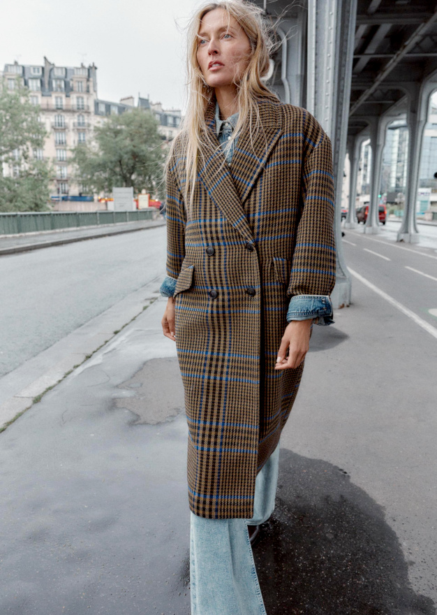 Manteau mi-long + jean flare = le bon mix