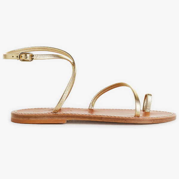 Sandales plates en cuir | Dor�