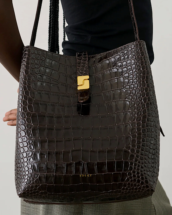 Sac en cuir effet croco
