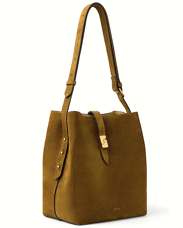 Sac cabas marron en cuir suédé