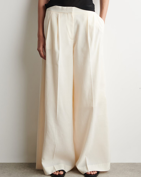 PANTALON LARGE À PLIS EN MODAL