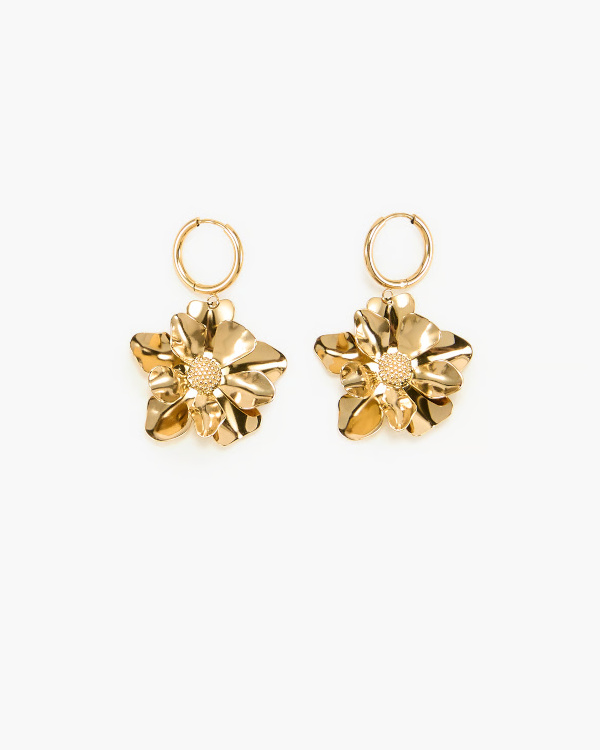 Boucles d'oreilles fleurs | Doré